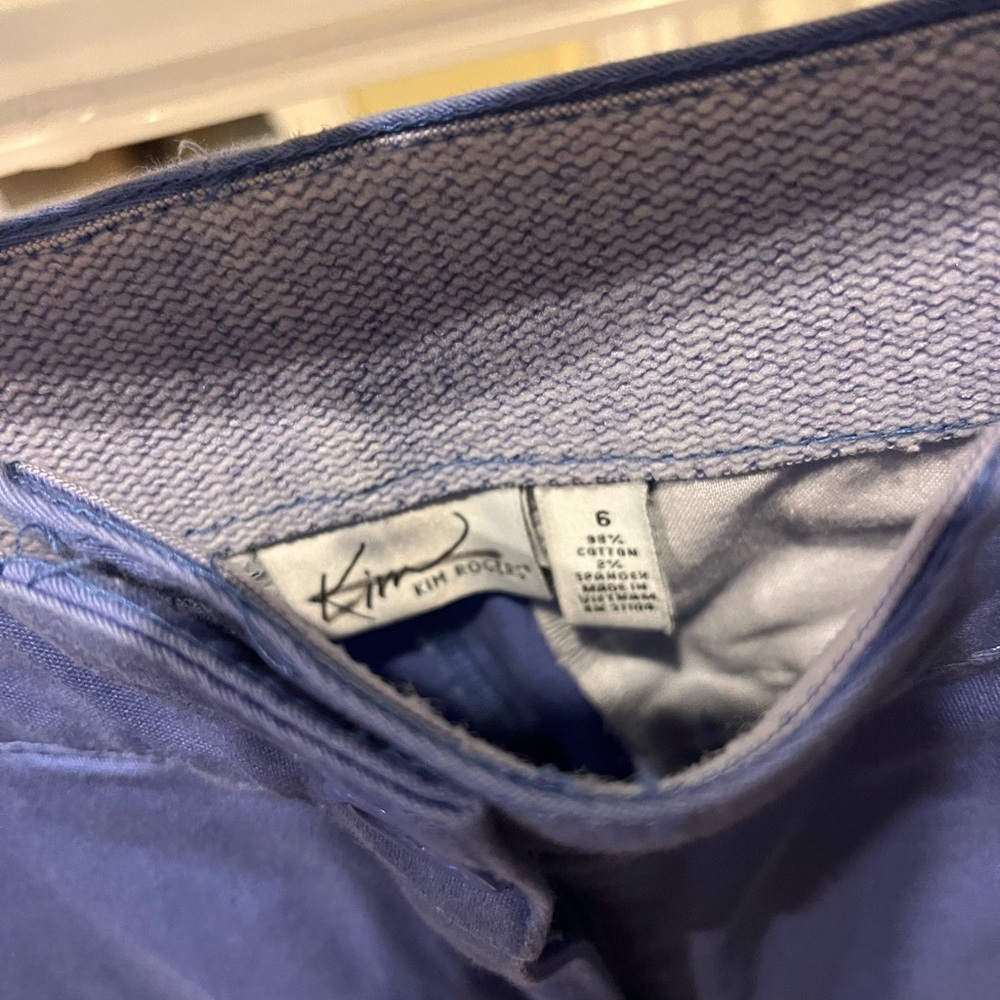 Kim by Kim Rogers Sz 6 Periwinkle Blue Capri Pants - Picture 2 of 6